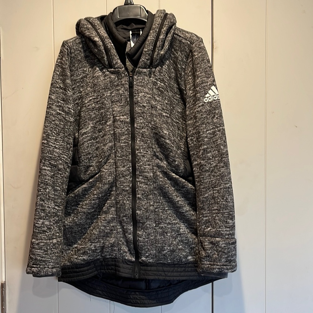 Womens adidas jacket hooded with interior vest lining